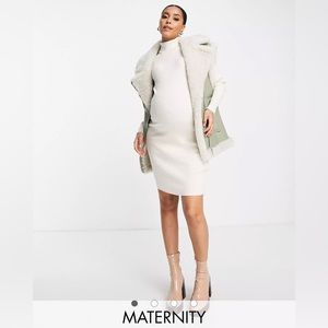 Asos Maternity (brand Wednesdays girl maternity) fitted turtleneck dress sz 12